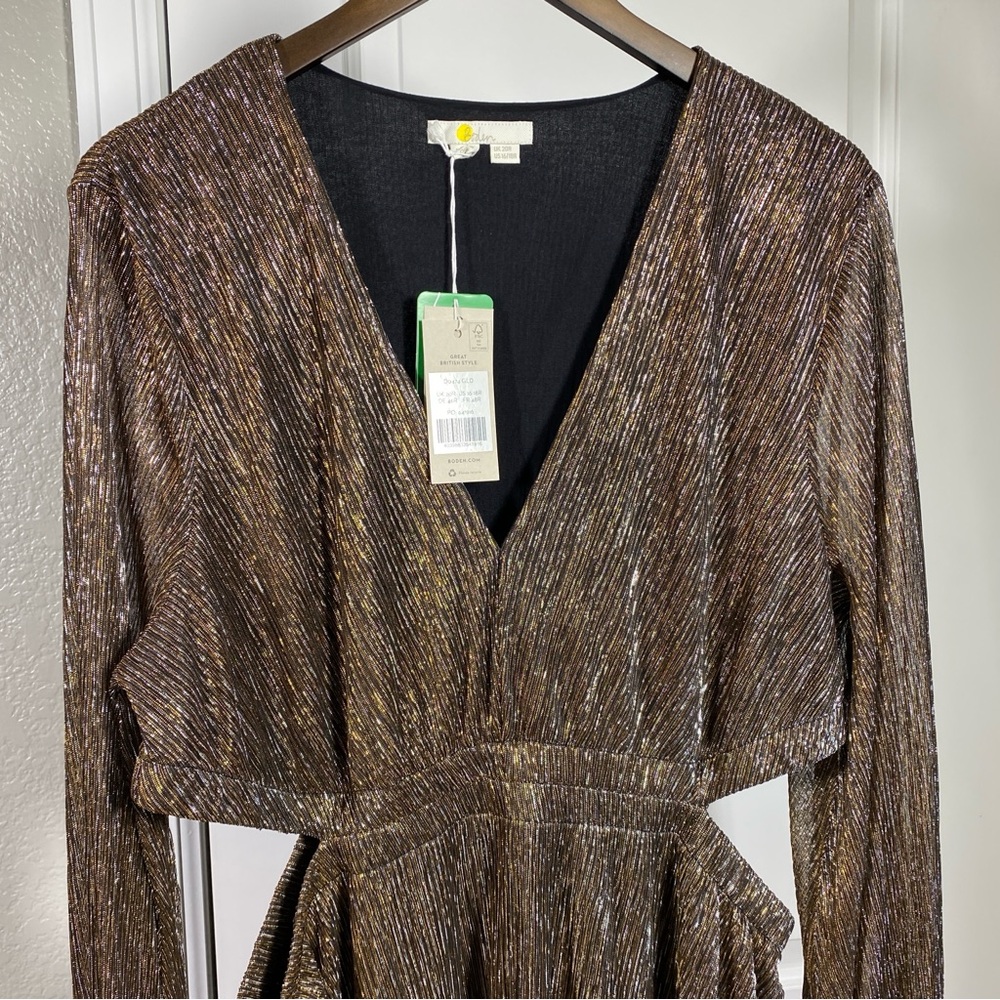 Boden Maxi Cut-Out Party Dress Gold - Size 16 NWT - Picture 7 of 15
